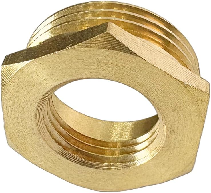 JENSWILL 1" NPT Male x 1/2" NPT Female Brass Reducer Hex Bushing Threaded Pipe Fitting Reducing Adapter Pack of 2 - Image 5
